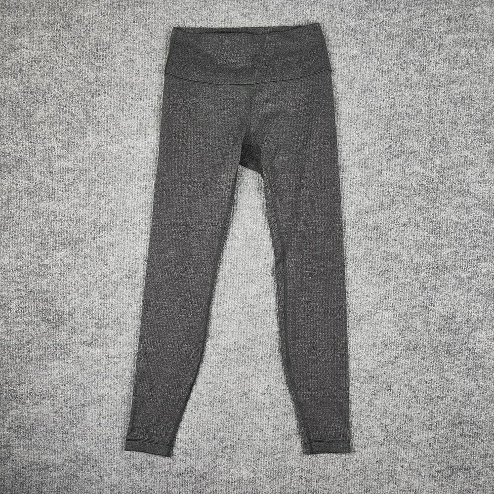 Lululemon Leggings Womens 6 Gray Ankle High Rise Knit Yoga Running Athletic